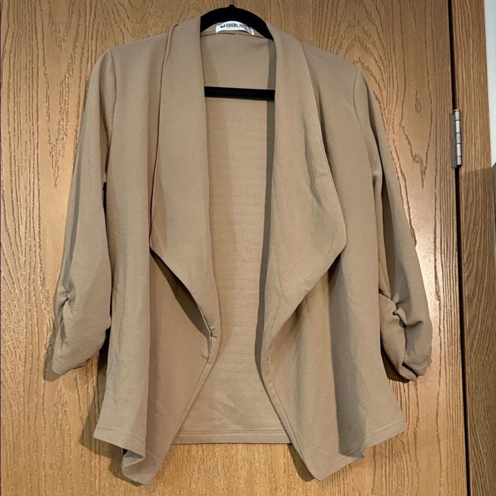 Doublju Women's Tan Open Front Blazer